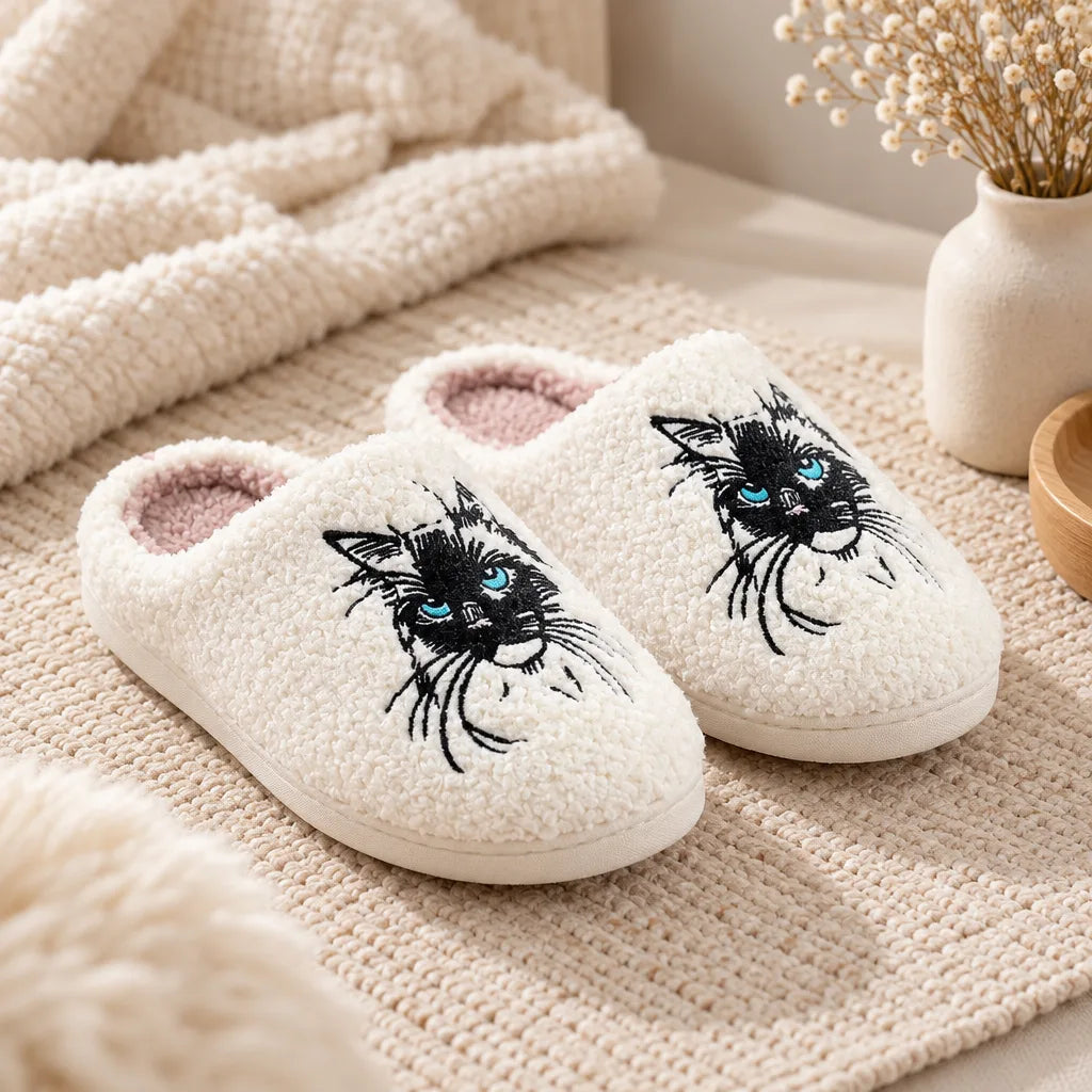 Chausson chat femme