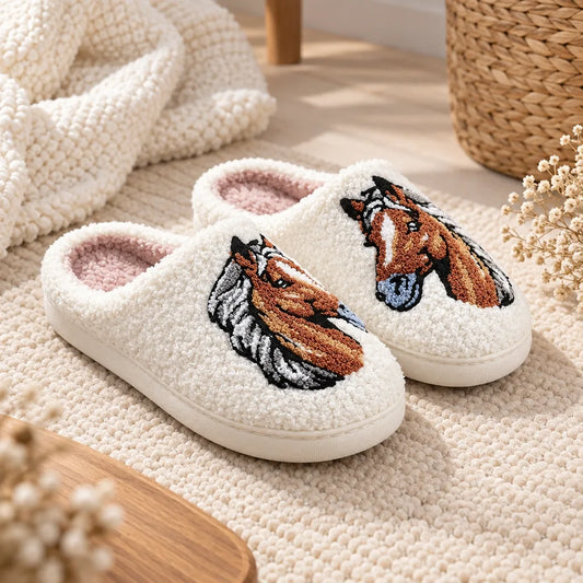 Chausson femme motif cheval