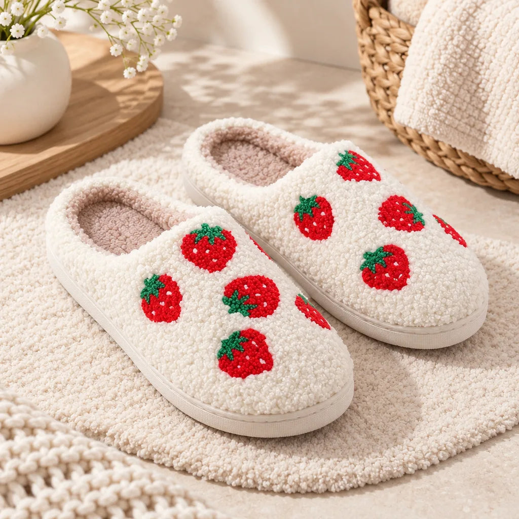 Chausson femme fraise