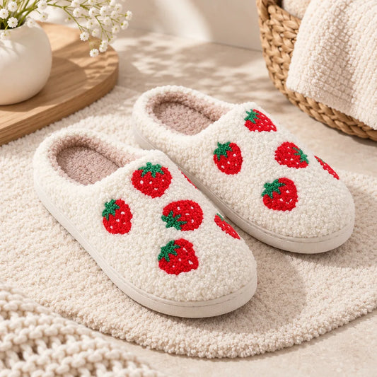 Chausson femme fraise