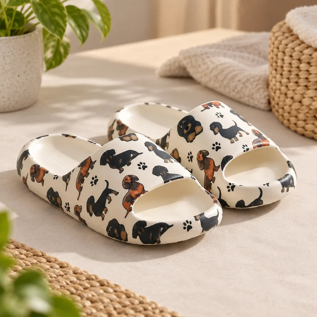 Chausson femme motif chien