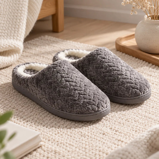 Chausson homme hiver gris