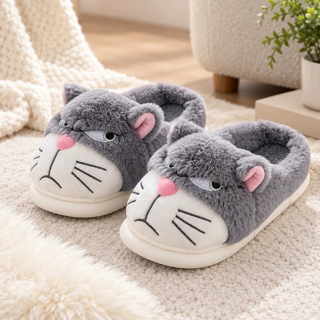Chausson femme motif chat