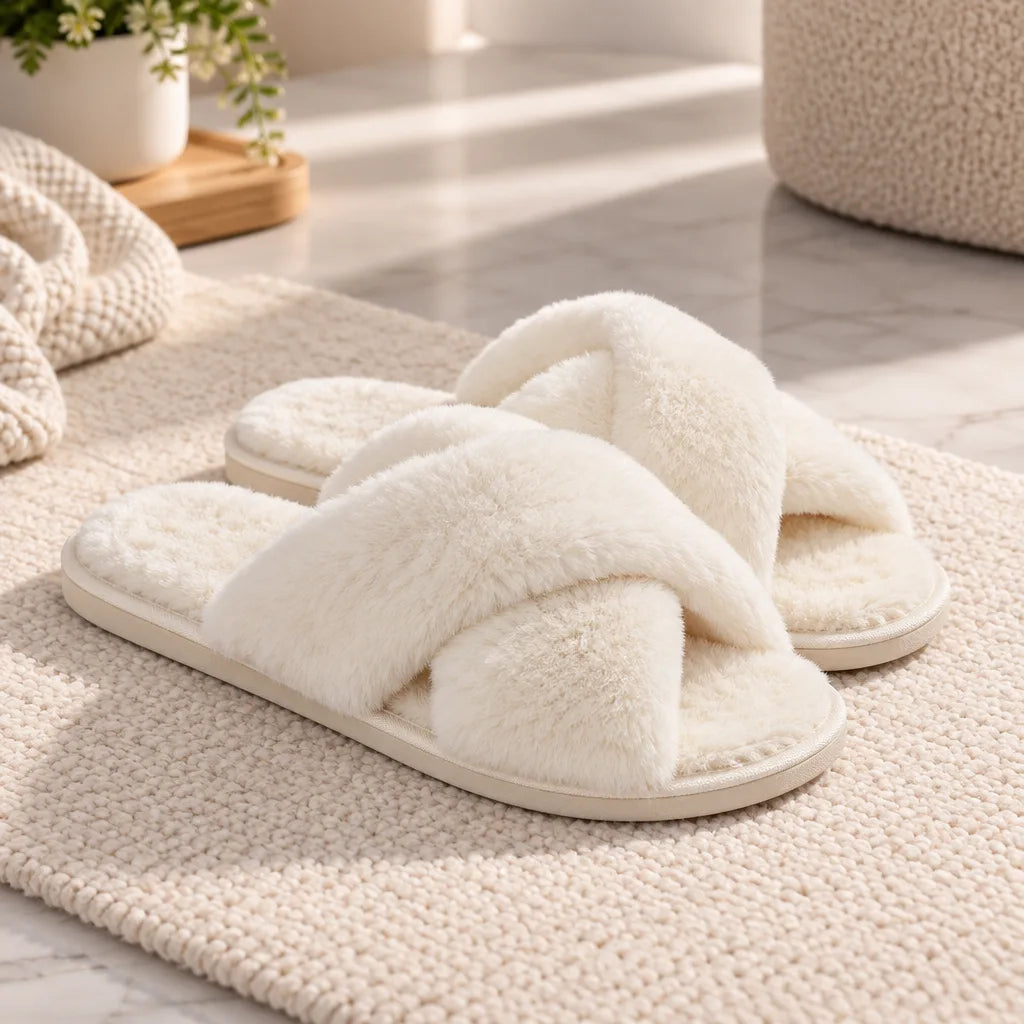 Chausson sandale femme peluche