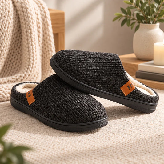Chausson homme tricot fourré