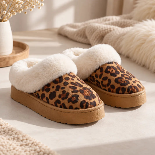 Chausson femme motif leopard