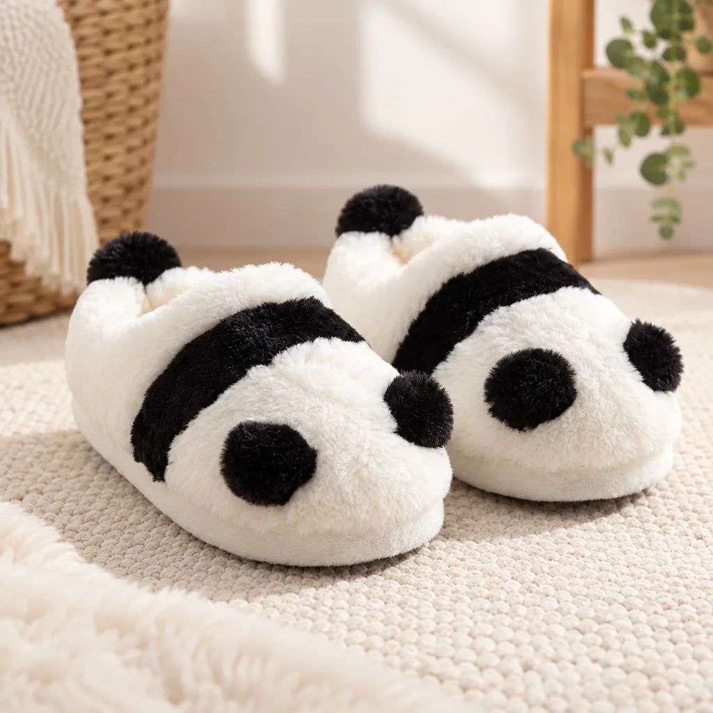 Chausson femme panda hiver