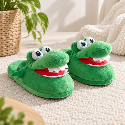 Chausson crocodile rigolo femme