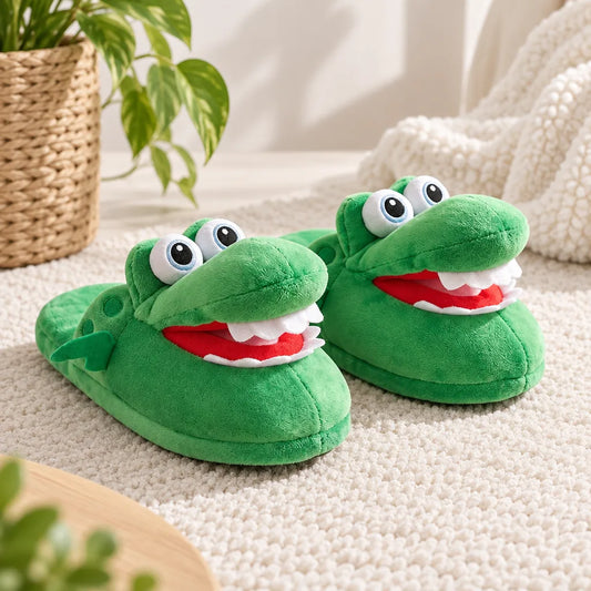 Chausson crocodile rigolo femme