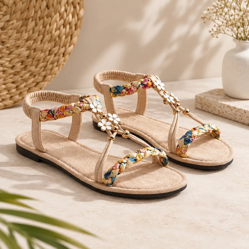 Sandales femme fantaisie tressé