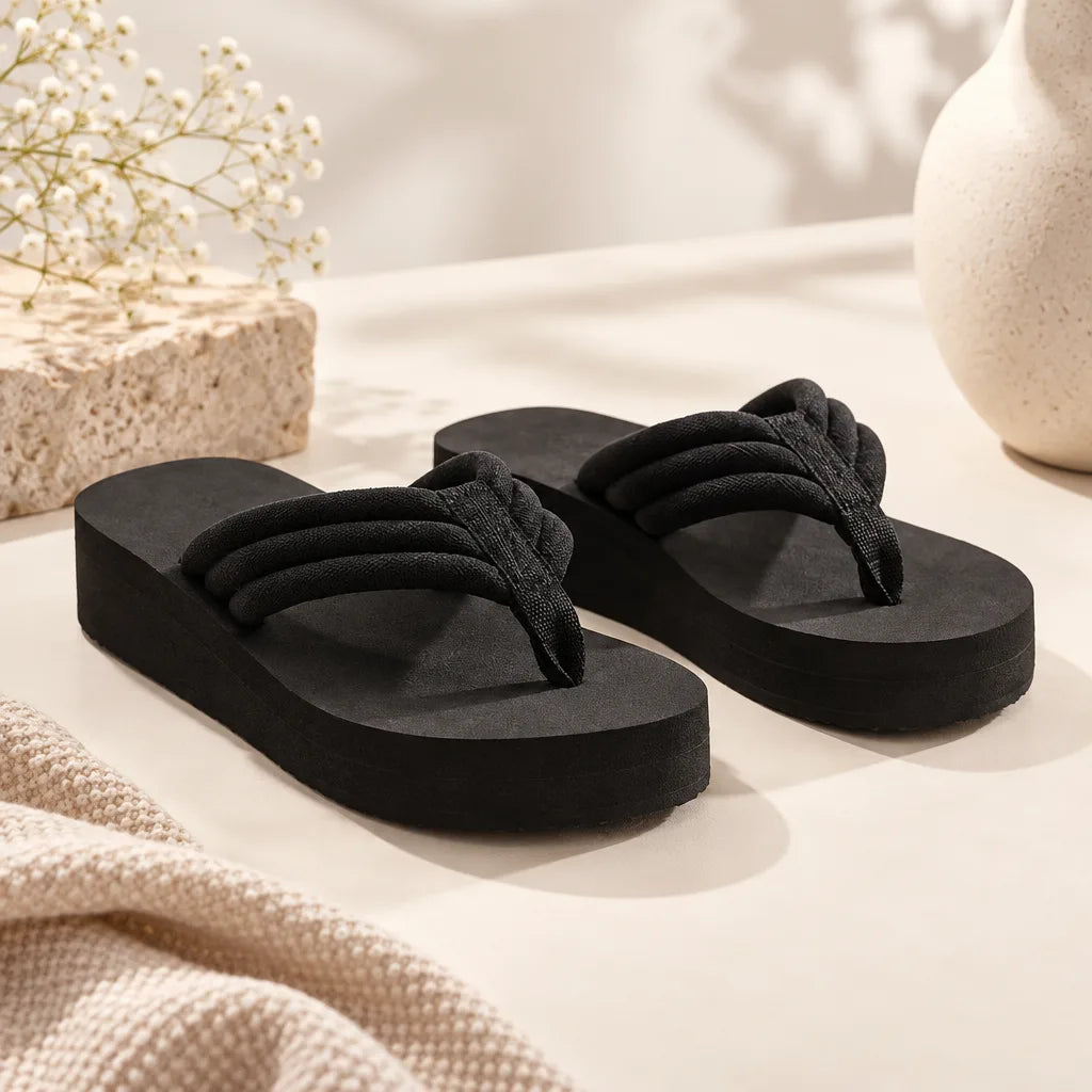 Chausson tong plateforme femme