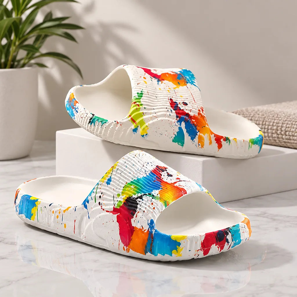 Sandales femme motif taches