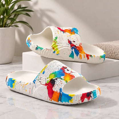 Sandales femme motif taches