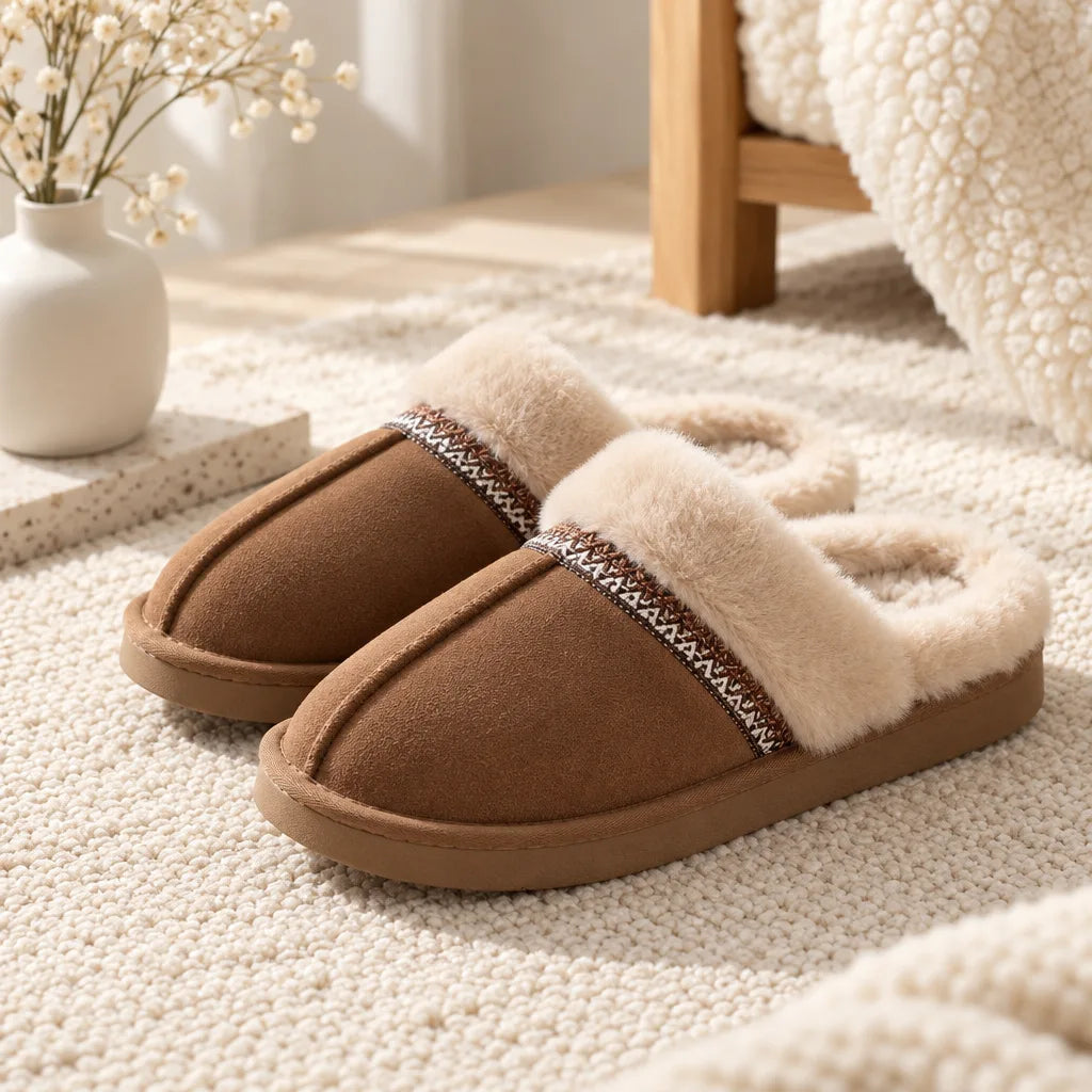 Chausson femme doublé peluche