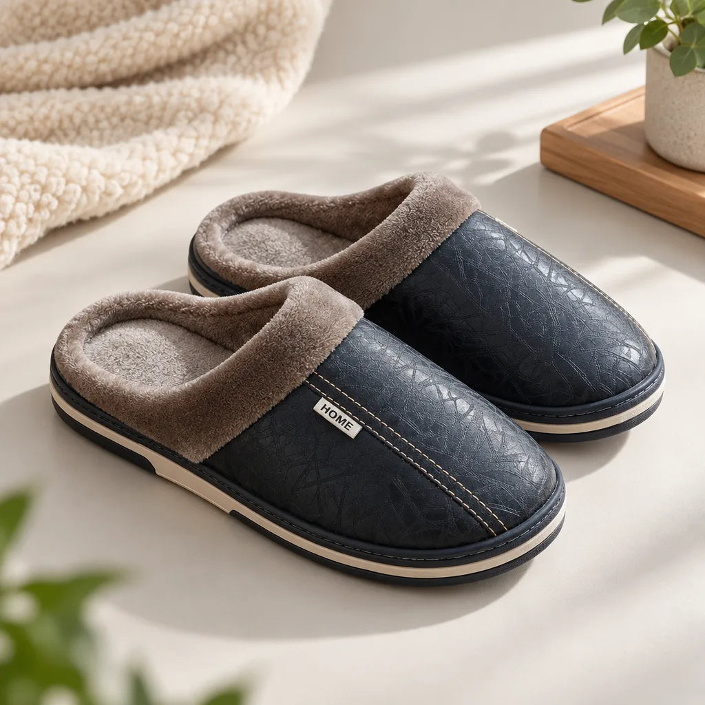 Chausson homme cuir pu