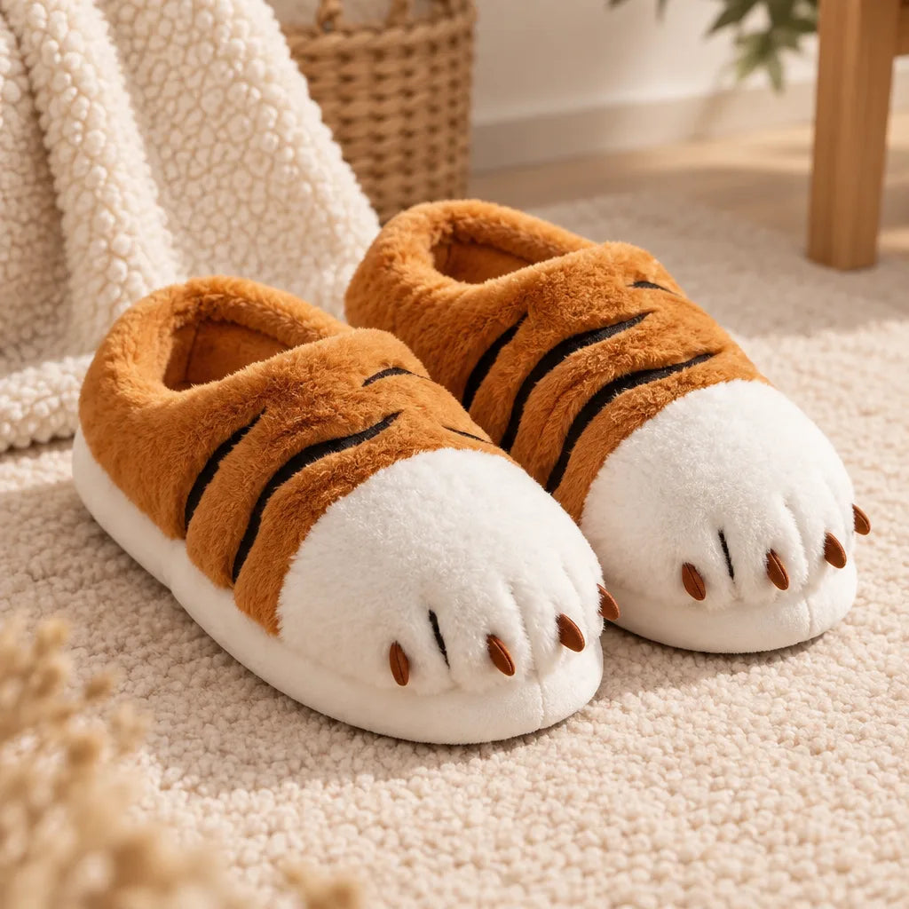 Chausson tigre peluche