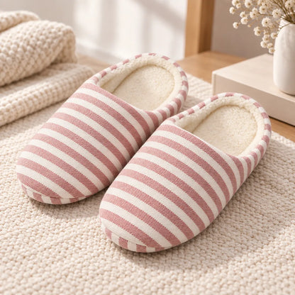 Chaussons femme rayés
