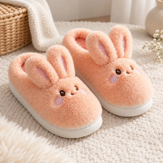 Chausson femme lapin fourrure