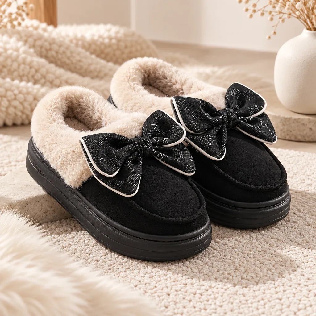 Chausson femme hiver noeud