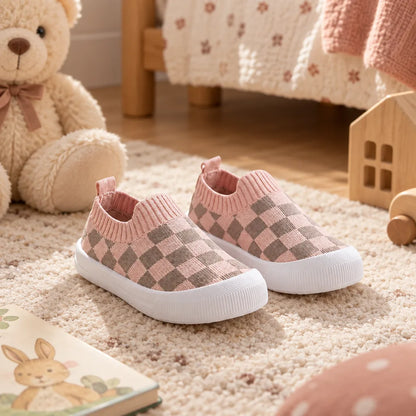 Chausson enfant carreaux