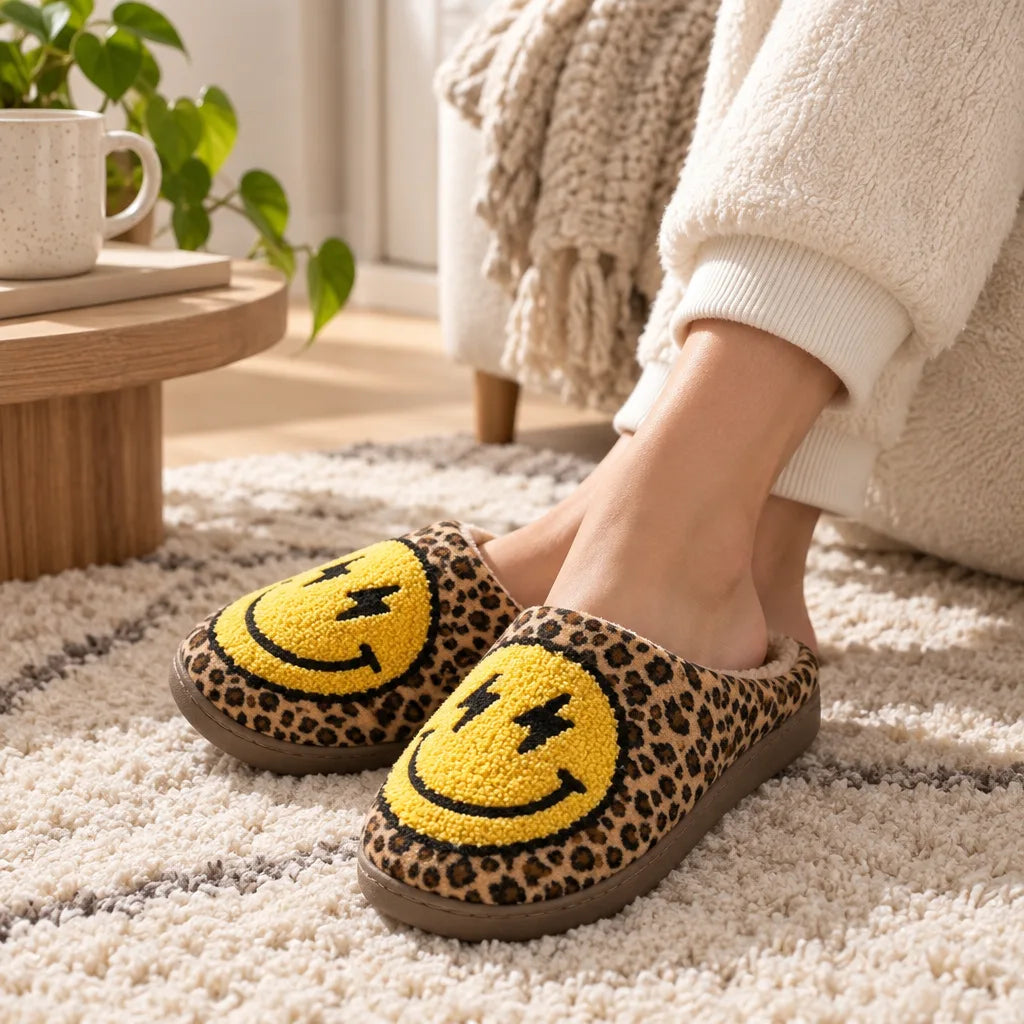 Chausson femme motif leopard