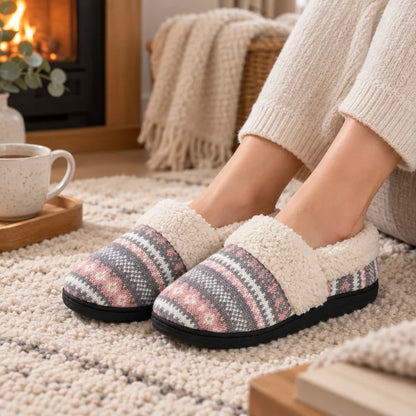 Chausson femme hiver fourré