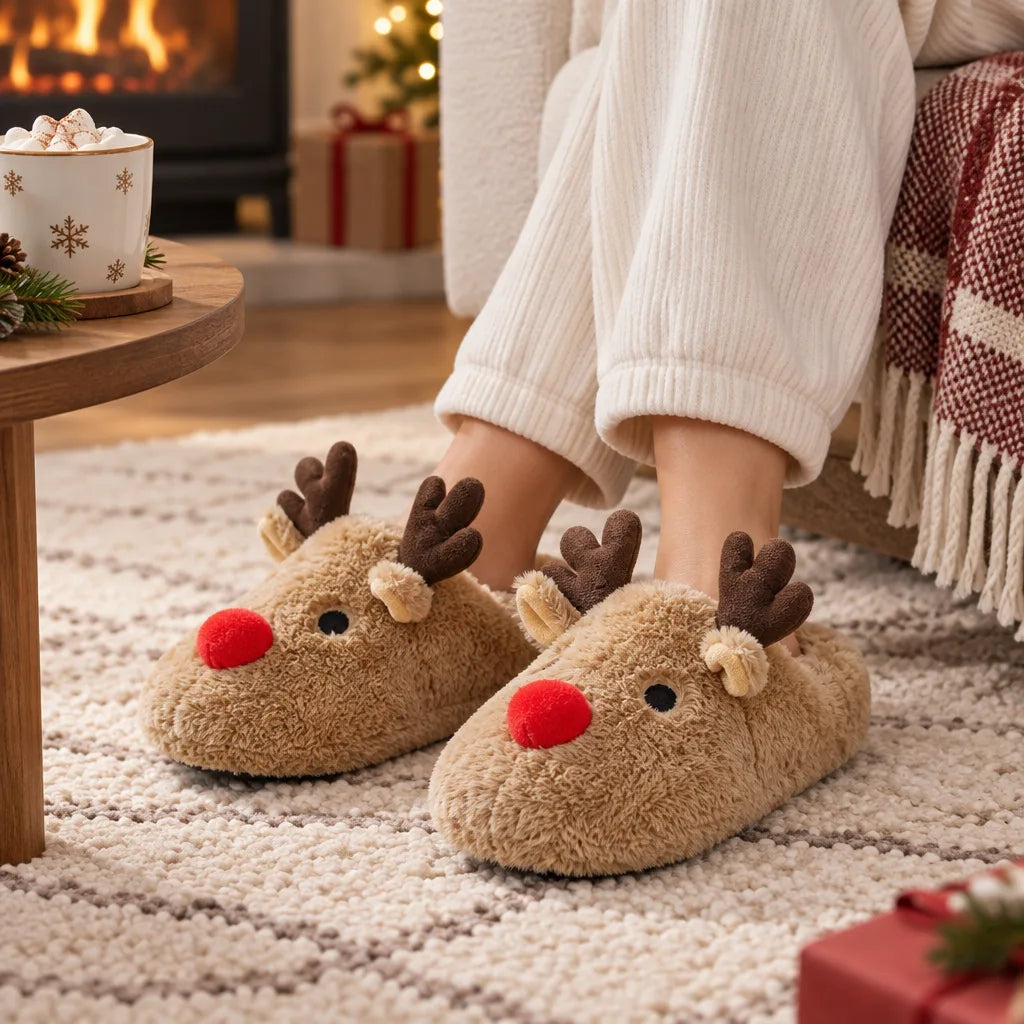 Chausson renne peluche