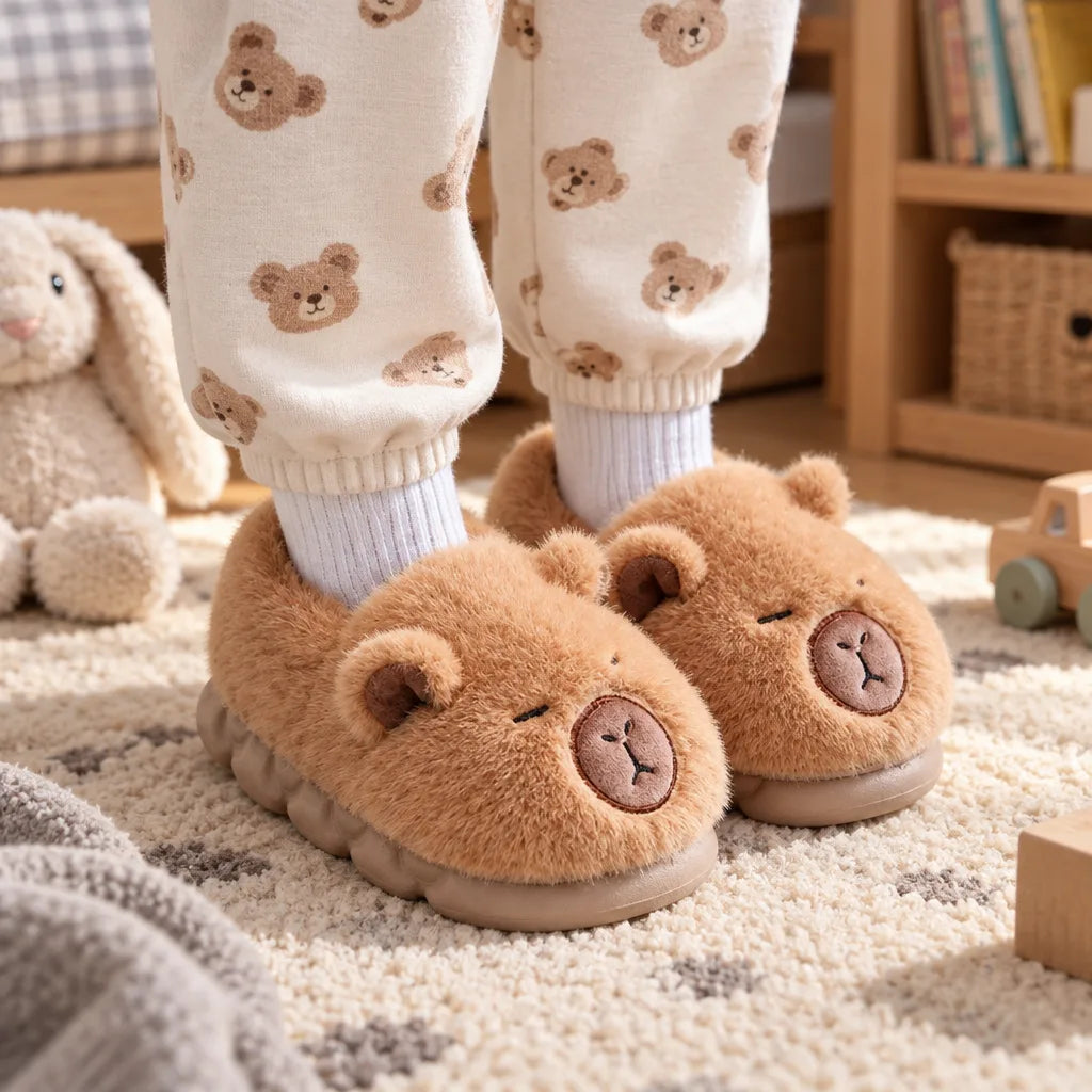 Chausson enfant capybara fausse