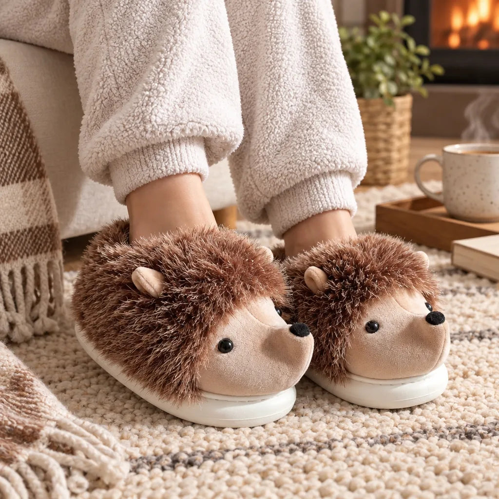 Chausson femme peluche hiver