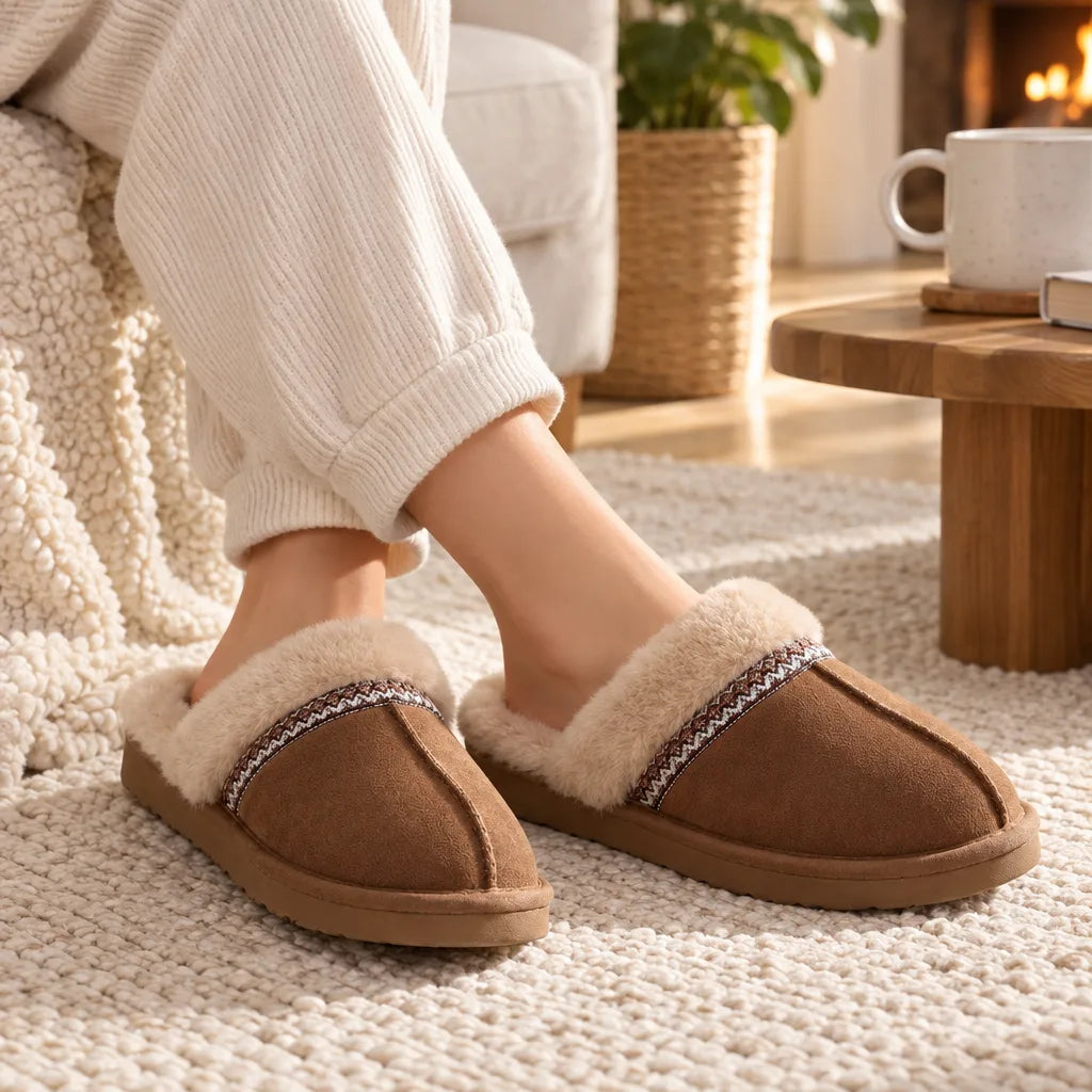 Chausson femme doublé peluche