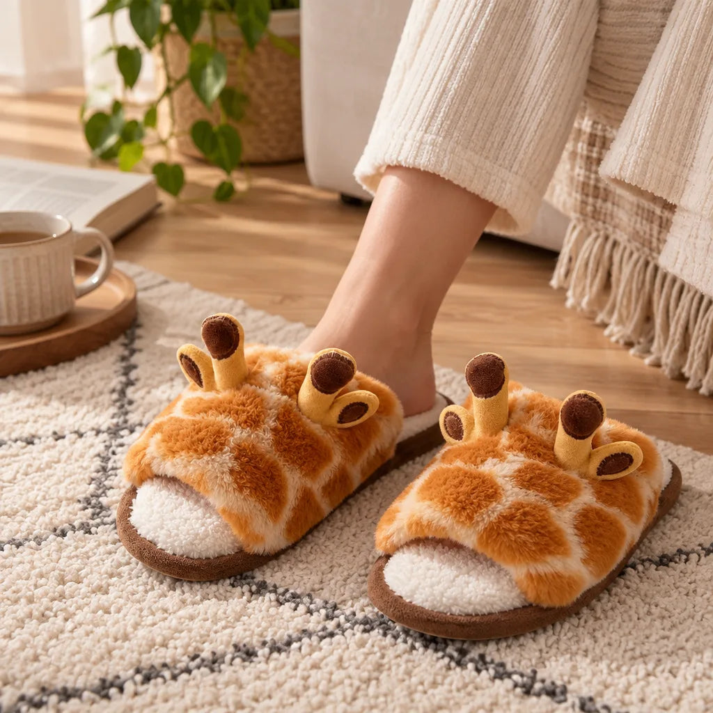 Chausson sandale girafe femme