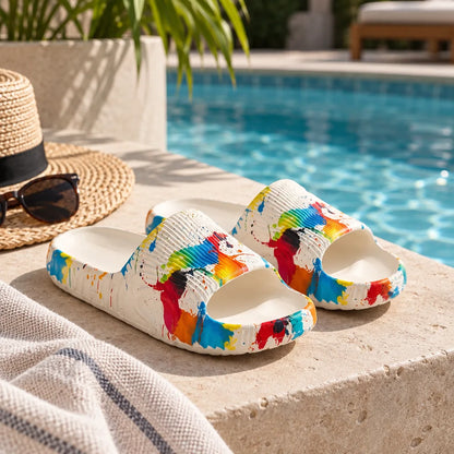 Sandales femme motif taches