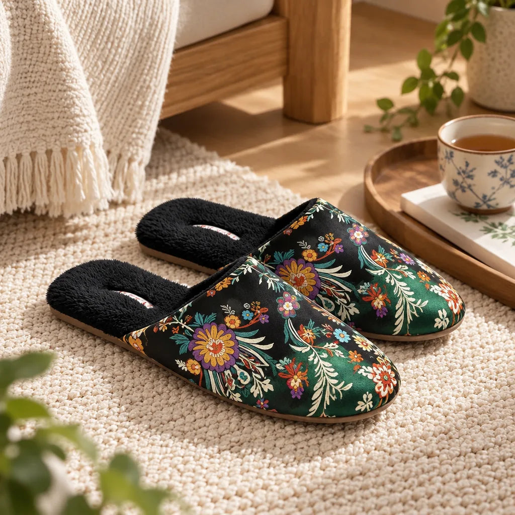 Chausson style chinois velours