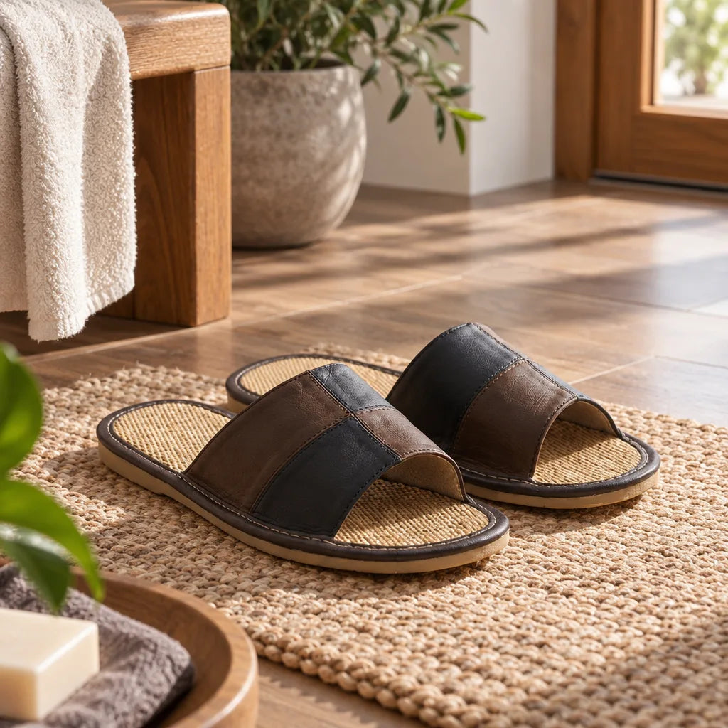 Chausson sandale cuir homme