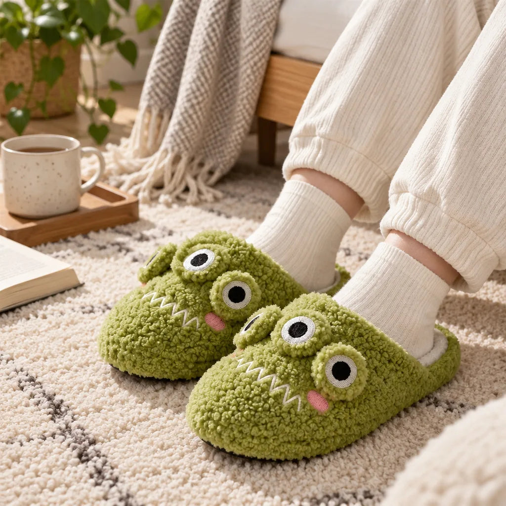 Chausson grenouille fausse fourrure