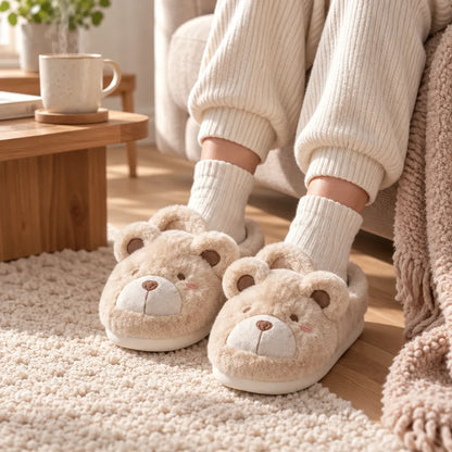 Chaussons animaux femme hiver