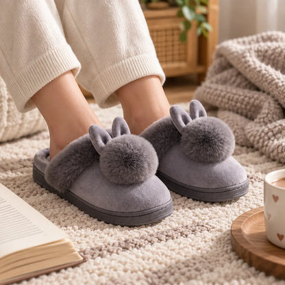 Chausson femme lapin hiver