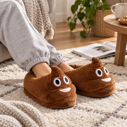 Chausson emoji caca marron