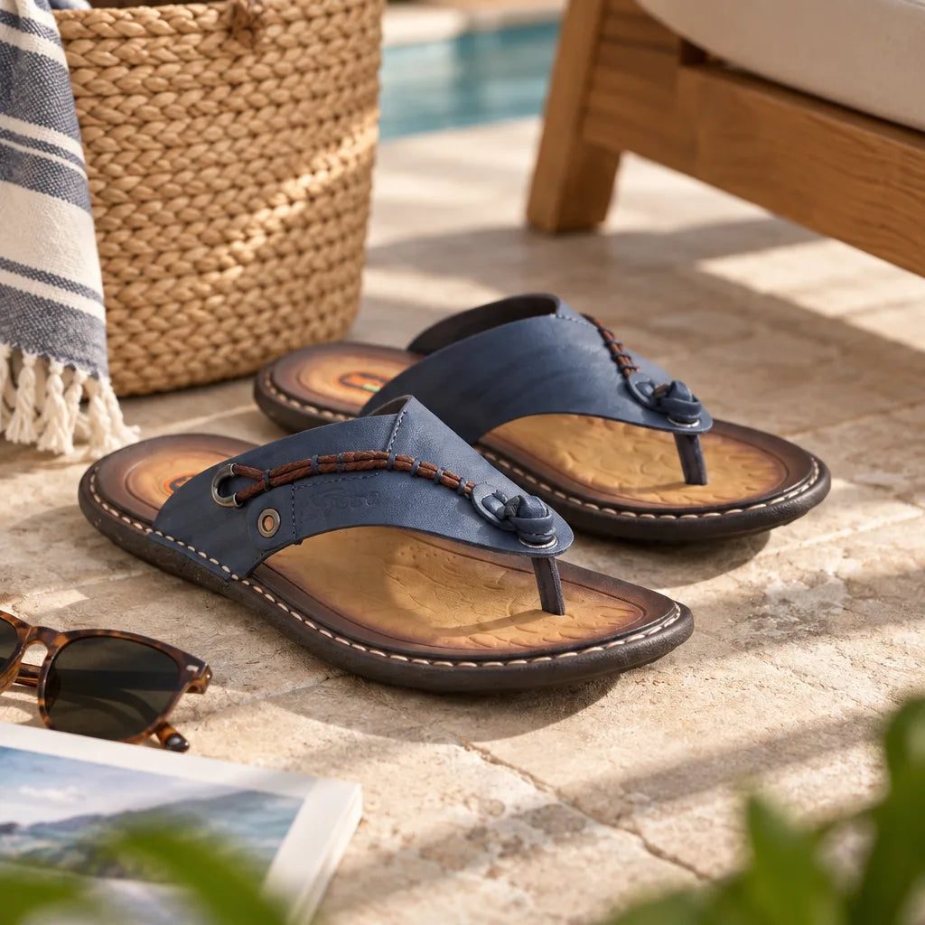 Chausson tong cuir homme