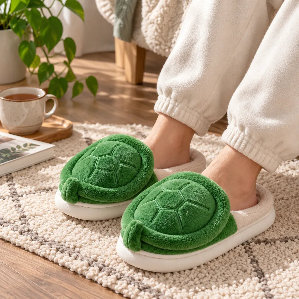Chausson tortue peluche