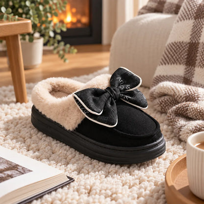 Chausson femme hiver noeud