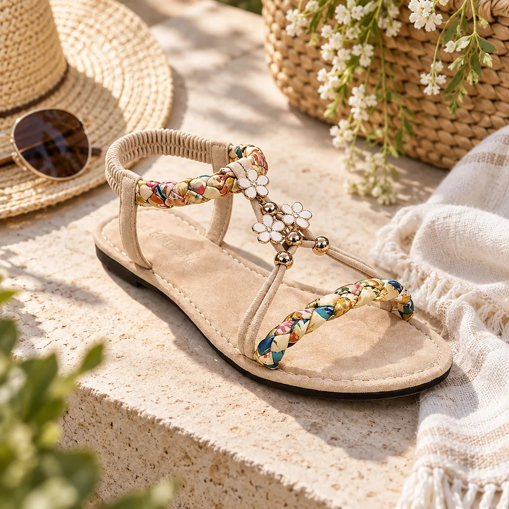 Sandales femme fantaisie tressé