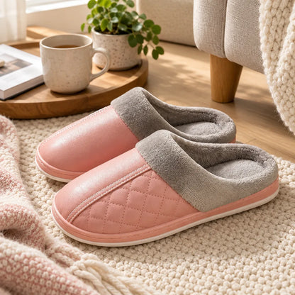 Chausson femme cuir PU