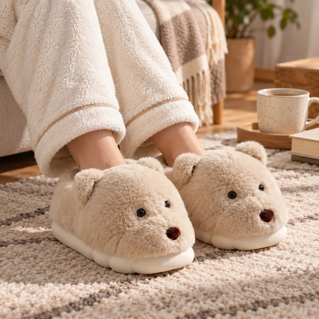 Chausson chien beige
