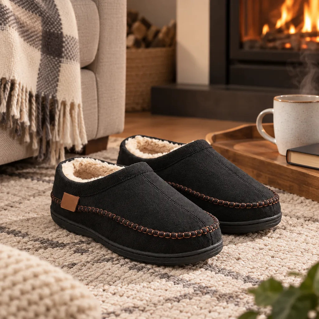 Chausson homme hiver fourré
