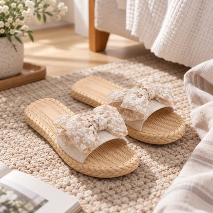 Chausson sandale femme noeud