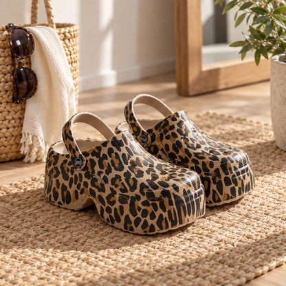 Sandales plateforme femme motif
