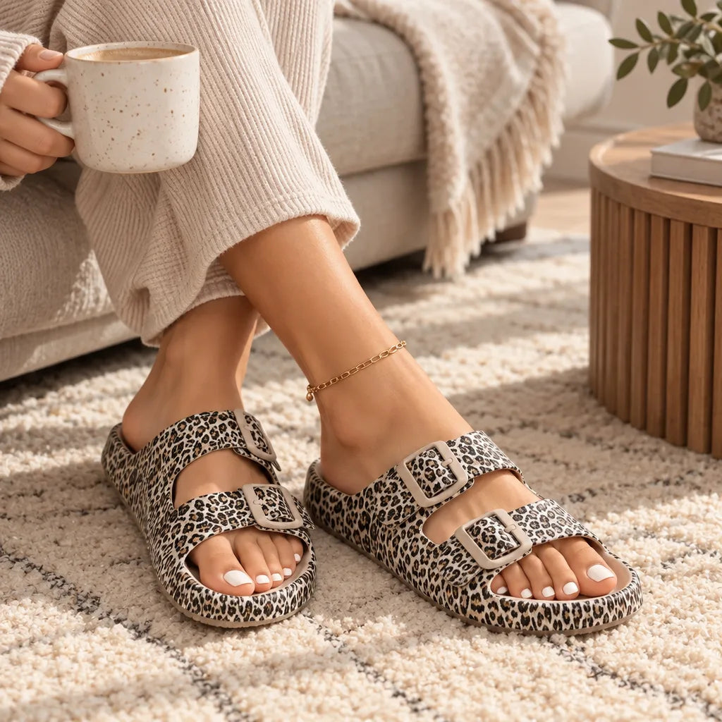 Chausson sandale femme motif