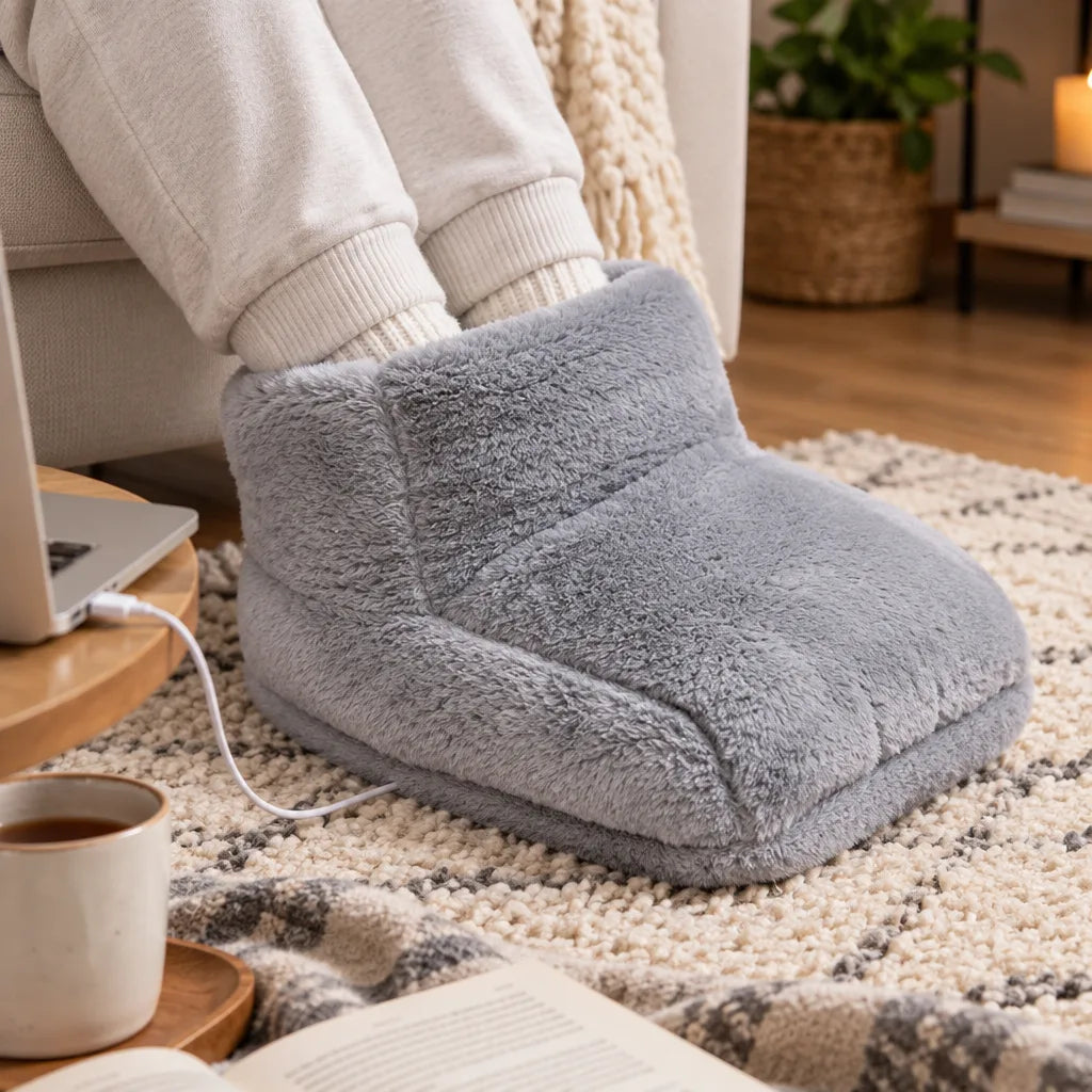 Chausson chauffant usb gris