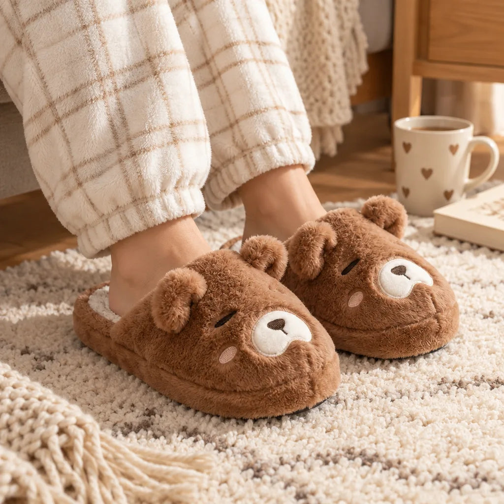 Chausson ours peluche femme